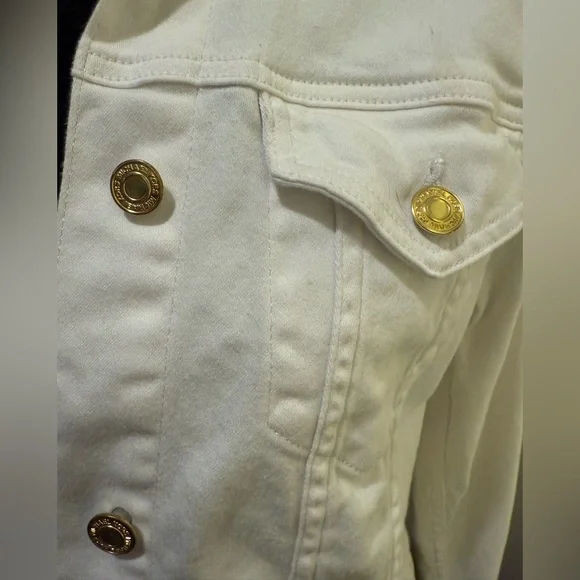 MICHAEL KORS point collar stretch white denim jacket - Picture 3 of 9